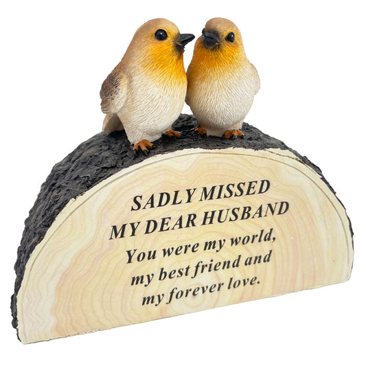 Special Husband Graveside Memorial Robin Bird Grave Plaque Ornament Decoration Sadly Missed