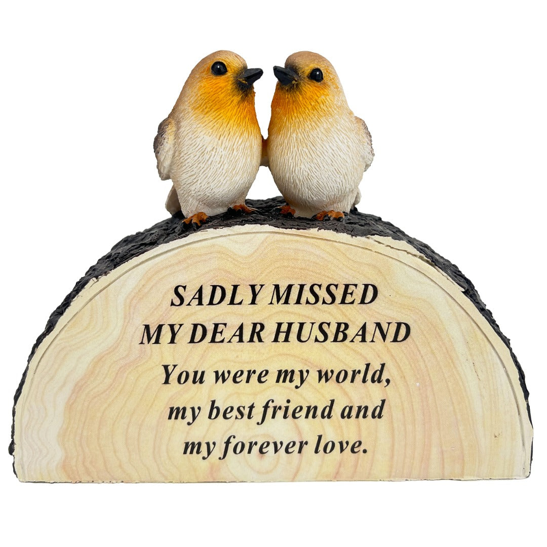 Special Husband Graveside Memorial Robin Bird Grave Plaque Ornament Decoration Sadly Missed