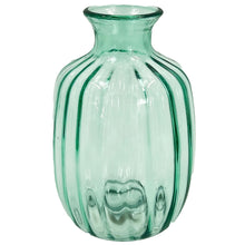Load image into Gallery viewer, Green Textured Ribbed Bulb Glass Vase Flower Bud Jar 21cm Home Decoration Ornament