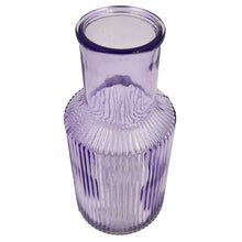 Load image into Gallery viewer, Lilac Tall Ribbed Narrow Glass Vase Flower Bud Jar 22cm Home Decoration Ornament