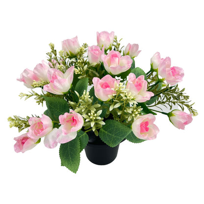 Pink Rose Bud Artificial Flower Graveside Cemetery Memorial Grave Floral Arrangement