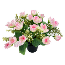 Load image into Gallery viewer, Pink Rose Bud Artificial Flower Graveside Cemetery Memorial Grave Floral Arrangement