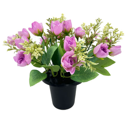 Lilac Rose Bud Artificial Flower Graveside Cemetery Memorial Grave Floral Arrangement
