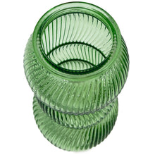 Load image into Gallery viewer, Pretty Bubble Green Glass Flower Bud Vase Ribbed Jar Home Decoration Ornament