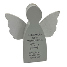 Load image into Gallery viewer, Dad My Angel Watching Over Me Wooden Memorial Ornament Keepsake Verse Plaque (9cm)