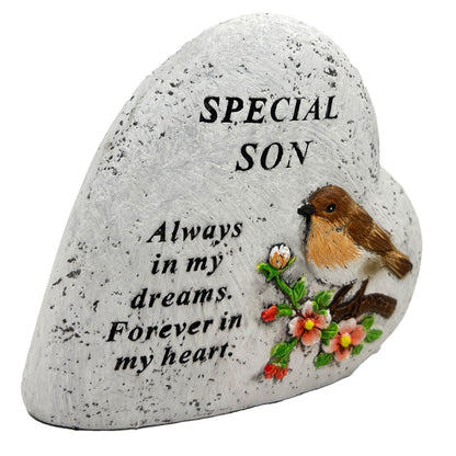 Special Son Graveside Memorial Love Heart Robin Floral Grave Plaque Ornament Decoration