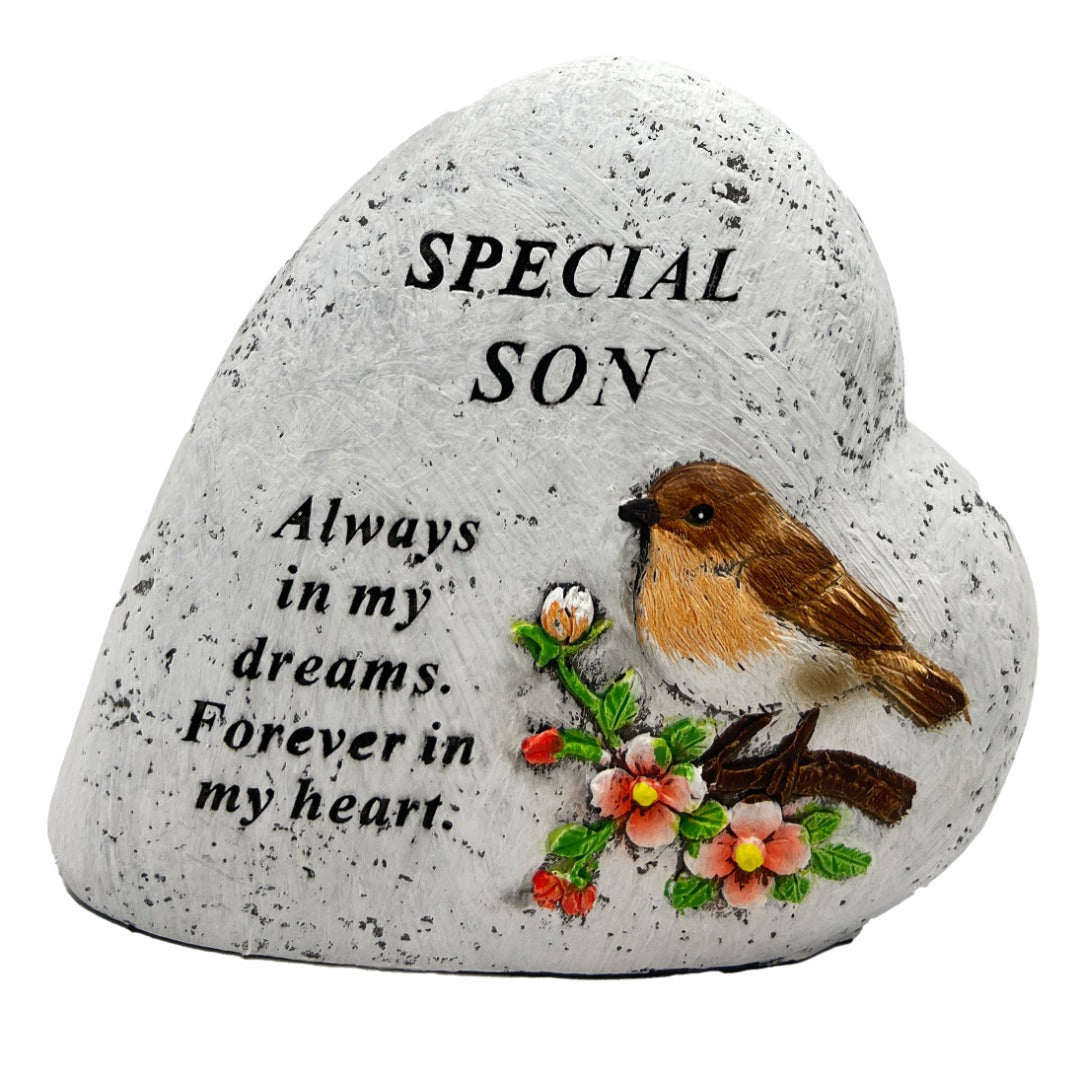 Special Son Graveside Memorial Love Heart Robin Floral Grave Plaque Ornament Decoration