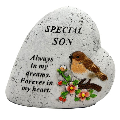 Special Son Graveside Memorial Love Heart Robin Floral Grave Plaque Ornament Decoration