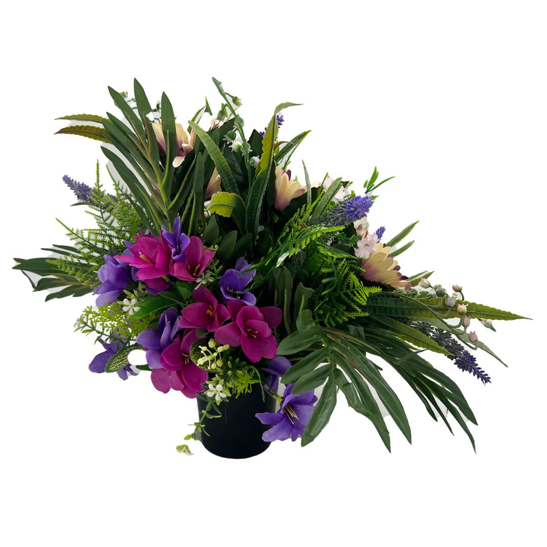 Jean Blush Gerbera Daisy Artificial Flower Graveside Cemetery Memorial Arrangement