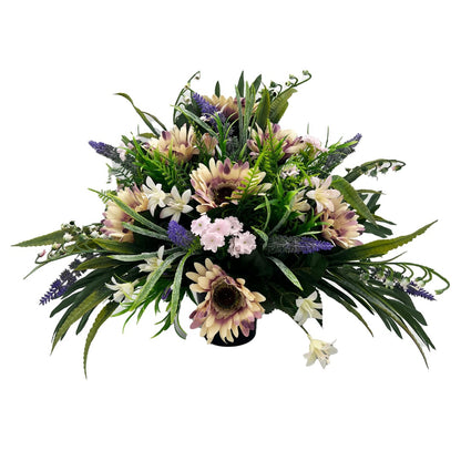 Jean Blush Gerbera Daisy Artificial Flower Graveside Cemetery Memorial Arrangement
