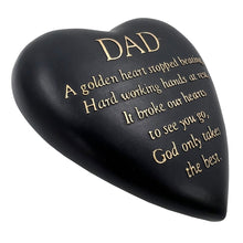 Load image into Gallery viewer, DAD Graveside Memorial Black Gold Love Golden Heart Grave Plaque Ornament Decoration