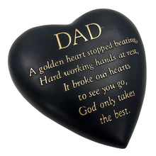 Load image into Gallery viewer, DAD Graveside Memorial Black Gold Love Golden Heart Grave Plaque Ornament Decoration