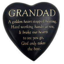 Load image into Gallery viewer, GRANDAD Graveside Memorial Black Gold Love Golden Heart Grave Plaque Ornament Decoration