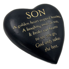 Load image into Gallery viewer, SON Graveside Memorial Black Gold Love Golden Heart Grave Plaque Ornament Decoration