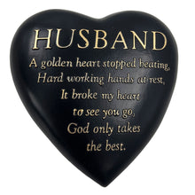 Load image into Gallery viewer, HUSBAND Graveside Memorial Black Gold Love Golden Heart Grave Plaque Ornament Decoration