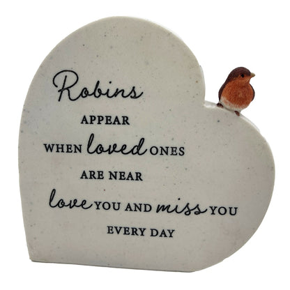 Robins Appear When Loved One's Are Near Graveside Memorial Grave Plaque Ornament Decoration