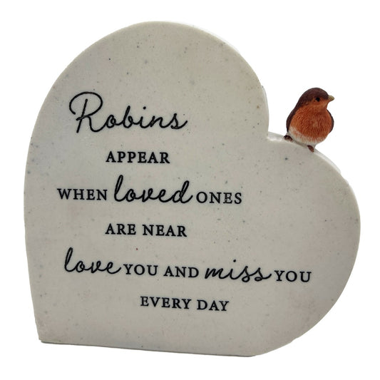 Robins Appear When Loved One's Are Near Graveside Memorial Grave Plaque Ornament Decoration
