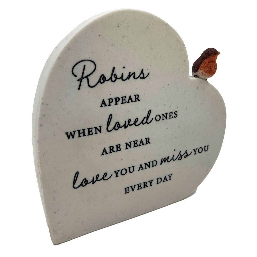Robins Appear When Loved One's Are Near Graveside Memorial Grave Plaque Ornament Decoration