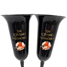 Load image into Gallery viewer, Set of 2 In Loving Memory Grave Vases ? Robin Memorial Cemetery Flower Holders with Spike ? Weatherproof Graveside Tribute