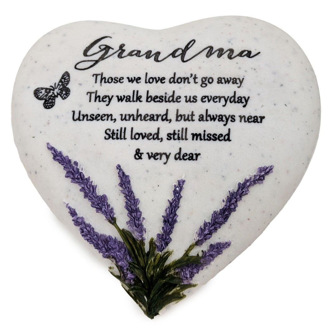 Special Grandma Graveside Memorial Lavender Flower Love Heart Grave Plaque Ornament Decoration