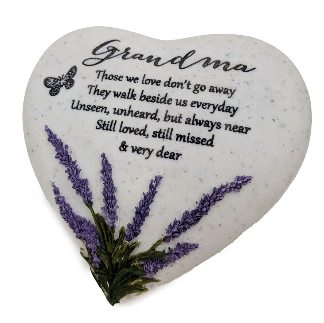 Special Grandma Graveside Memorial Lavender Flower Love Heart Grave Plaque Ornament Decoration