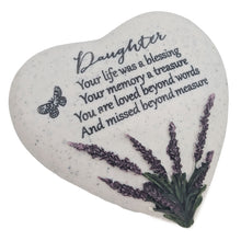 Load image into Gallery viewer, Special Daughter Graveside Memorial Lavender Flower Love Heart Grave Plaque Ornament Decoration