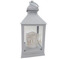 Load image into Gallery viewer, Mum Memorial LED Lantern In Loving Memory Grey Graveside Grave Light with Candle Timer