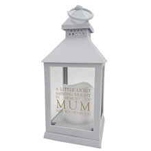 Load image into Gallery viewer, Mum Memorial LED Lantern In Loving Memory Grey Graveside Grave Light with Candle Timer