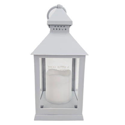Mum Memorial LED Lantern In Loving Memory Grey Graveside Grave Light with Candle Timer