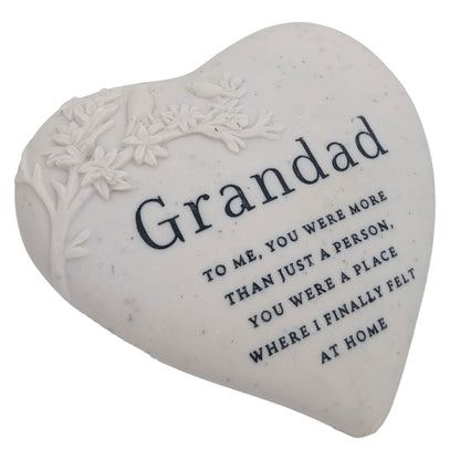 Grandad Memorial Floral Bird Heart Plaque Graveside or Garden Remembrance Ornament