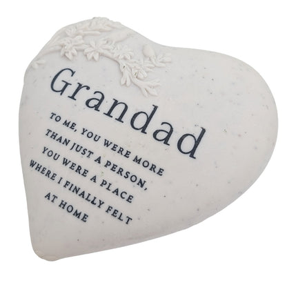 Grandad Memorial Floral Bird Heart Plaque Graveside or Garden Remembrance Ornament