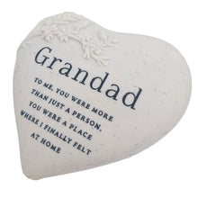 Load image into Gallery viewer, Grandad Memorial Floral Bird Heart Plaque Graveside or Garden Remembrance Ornament