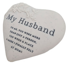 Load image into Gallery viewer, Husband Memorial Floral Bird Heart Plaque Graveside or Garden Remembrance Ornament