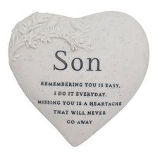 Load image into Gallery viewer, Son Memorial Floral Bird Heart Plaque Graveside or Garden Remembrance Ornament