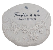 Load image into Gallery viewer, Thoughts of You Bloom Forever Memorial Graveside Stepping Stone Floral Tree Butterfly Garden Grave Plaque Ornament Tribute
