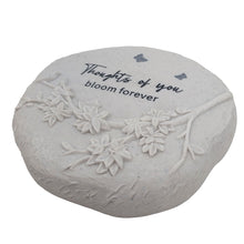Load image into Gallery viewer, Thoughts of You Bloom Forever Memorial Graveside Stepping Stone Floral Tree Butterfly Garden Grave Plaque Ornament Tribute