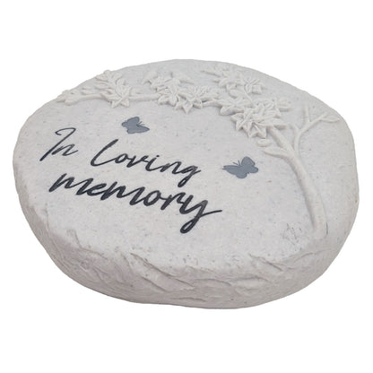 In Loving Memory Memorial Graveside Stepping Stone Floral Tree Bird Butterfly Garden Grave Plaque Ornament Tribute