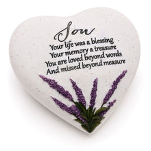 Load image into Gallery viewer, Special Son Graveside Memorial Lavender Flower Love Heart Grave Plaque Ornament Decoration