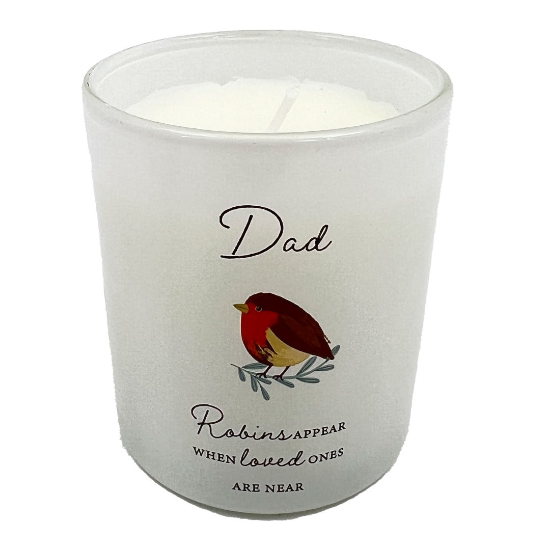 Dad Memorial Robin Wax Candle Graveside Grave Ornament Robins Appear When Loved Ones Are Near