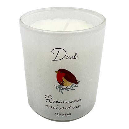 Dad Memorial Robin Wax Candle Graveside Grave Ornament Robins Appear When Loved Ones Are Near