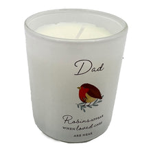 Load image into Gallery viewer, Dad Memorial Robin Wax Candle Graveside Grave Ornament Robins Appear When Loved Ones Are Near