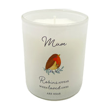 Load image into Gallery viewer, Mum Memorial Robin Wax Candle Graveside Grave Ornament Robins Appear When Loved Ones Are Near