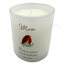 Load image into Gallery viewer, Mum Memorial Robin Wax Candle Graveside Grave Ornament Robins Appear When Loved Ones Are Near