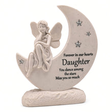 Load image into Gallery viewer, Daughter Memorial Fairy Moon Ornament Graveside Grave Tribute Dance Among Stars Plaque