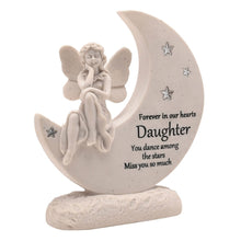 Load image into Gallery viewer, Daughter Memorial Fairy Moon Ornament Graveside Grave Tribute Dance Among Stars Plaque