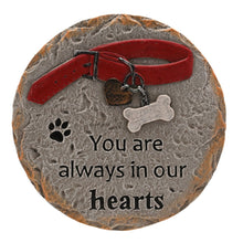 Load image into Gallery viewer, Always In Our Hearts Pet Dog Memorial Graveside Stepping Stone Paw Print Garden Grave Marker Plaque Ornament Tribute