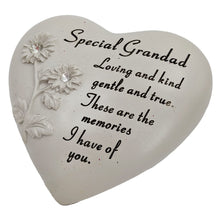 Load image into Gallery viewer, Special Grandad Diamante Flower Graveside Memorial Love Heart Grave Plaque Ornament Decoration