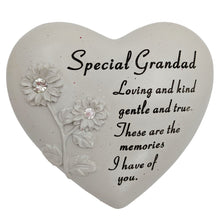 Load image into Gallery viewer, Special Grandad Diamante Flower Graveside Memorial Love Heart Grave Plaque Ornament Decoration