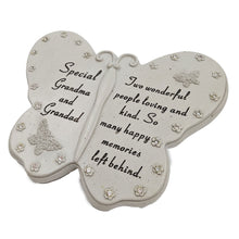 Load image into Gallery viewer, Special Grandma and Grandad Diamante Butterfly Graveside Grave Memorial Plaque Ornament