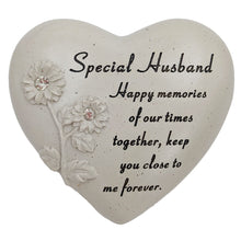 Load image into Gallery viewer, Special Husband Diamante Flower Graveside Memorial Love Heart Grave Plaque Ornament Decoration